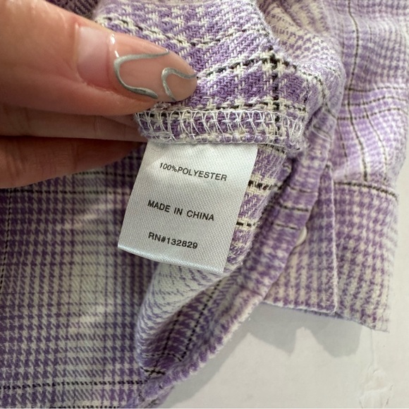 Lovers + Friends Emmy Shacket in Lavender Sz XXS Oversized - Picture 5 of 10